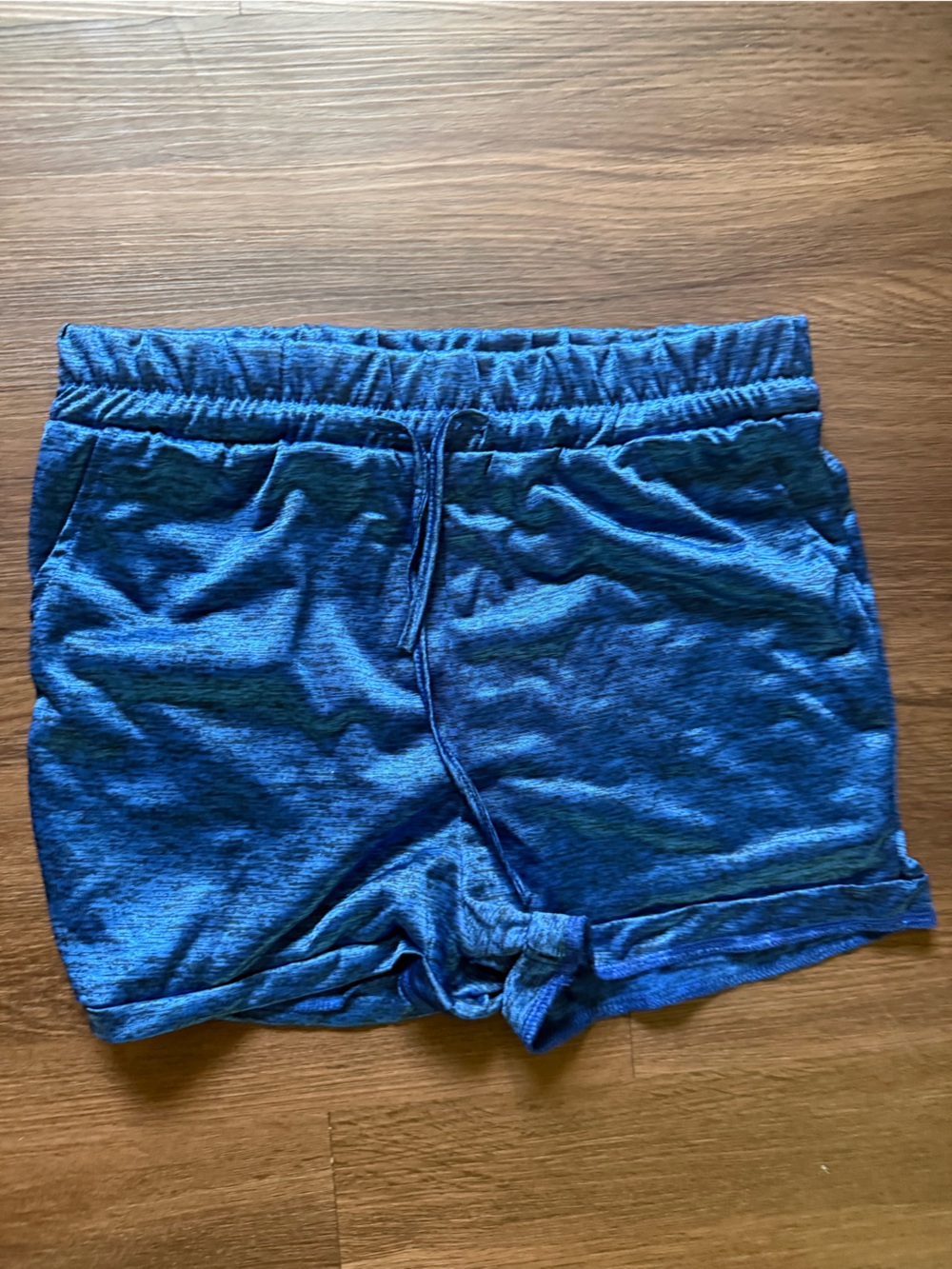 Women’s Blue Velvet Elastic Waist Mini Skirt
